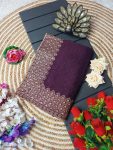 1LATEST VICHITRA SILK ZARI WORK WITH SWAROVSKI WORK SAREE WITH UNSTITCHED BLOUSE FESTIVE WEAR WHOLESALE PRICE ETHNIC GARMENT (16)