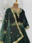 1LATEST VISCOSE VELVET EMBROIDERY AND SEQUENCE WORK GOWN BOTTOM WITH DUPATTA FESTIVE WEAR WHOLESALE PRICE ETHNIC GARMENT (18)