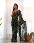 1MODERN SHIMMER JARI WITH MULTY THREAD SEQUENCE EMBROIDERY WORK SAREE WITH UNSTITCHED BLOUSE FESTIVE WEAR WHOLESALE PRICE ETHNIC GARMENT (26)