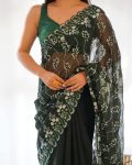 1MODERN SHIMMER JARI WITH MULTY THREAD SEQUENCE EMBROIDERY WORK SAREE WITH UNSTITCHED BLOUSE FESTIVE WEAR WHOLESALE PRICE ETHNIC GARMENT (26)
