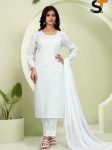 1NEW ARRIVAL ROMAN SILK EMBROIDERY SEQUENCE WORK TOP BOTTOM WITH DUPATTA CASUAL WEAR WHOLESALE PRICE ETHNIC GARMENT (9)