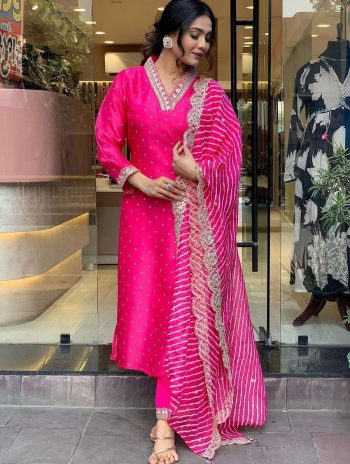 NEW ARRIVAL ROMAN SILK SEQUENCE CODING EMBROIDEY WORK TOP BOTTOM WITH DUPATTA RANI