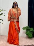 1RICH LOOOK CHINON EMBROIDERY AND MOTI LACE BORDER WORK READY TO WEAR SAREE WITH BLOUSE AND KOTI PARTY WEAR WHOLESALE PRICE ETHNIC GARMENT (23)