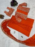1RICH LOOOK CHINON EMBROIDERY AND MOTI LACE BORDER WORK READY TO WEAR SAREE WITH BLOUSE AND KOTI PARTY WEAR WHOLESALE PRICE ETHNIC GARMENT (23)