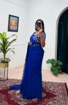 1TRENDING FAUX GEORGETTE EMBROIDERY WORK READY TO WEAR GOWN SAREE WITH WAIST BELT PARTY WEAR WHOLESALE PRICE ETHNIC GARMENT (23)