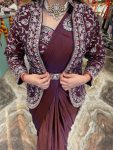 2 DESIGNER RANGOLI SILK EMBROIDERY BUTTA WORK READY TO WEAR SAREE WITH FULLY STITCHED BLOUSE KOTI AND WAITST BELT PARTY WEAR WHOLESALE PRICE ETHNIC GARMENT (26)