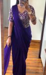 2DESIGNER CHINON EMBROIDERY CODING WORK READY TO WEAR SAREE WITH STITCHED BLOUSE AND BELT PARTY WEAR WHOLESALE PRICE ETHNIC GARMENT (11)