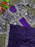 2DESIGNER CHINON EMBROIDERY WORK DRAPE SKIRT FULLY STITCHED BLOUSE WITH KOTI PARTY WEAR WHOLESALE PRICE ETHNIC GARMENT (4)