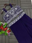2DESIGNER CHINON EMBROIDERY WORK DRAPE SKIRT FULLY STITCHED BLOUSE WITH KOTI PARTY WEAR WHOLESALE PRICE ETHNIC GARMENT (4)
