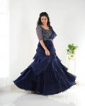 2DESIGNER GEORGETTE EMBROIDERY SEQUENCE WORK LEHENGA SAREE STITCHED BLOUSE WITH WASIT BELT AND DUPATTA FESTIVE WEAR WHOLESALE PRICE ETHNIC GAREMENT (12)