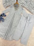 2DESIGNER VISCOSE CHINON SILK SEQUENCE EMBROIDERY WORK TOP BOTTOM WITH DUPATTA FESTIVE WEAR WHOLESALE PRICE ETHNIC GARMENT (17)
