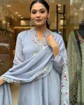 2DESIGNER VISCOSE CHINON SILK SEQUENCE EMBROIDERY WORK TOP BOTTOM WITH DUPATTA FESTIVE WEAR WHOLESALE PRICE ETHNIC GARMENT (17)