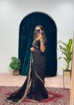 2FANCY GEORGETTE FLAIRED LACE WORK GOWN SAREE WITH ATTACHED PALLU PARTY WEAR WHOLESALE PRICE ETHNIC GARMENT (14)