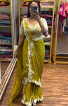 2FASHIONABLE CHINON EMBROIDERY CODING WORK READY TO WEAR SAREE WITH STITCHED BLOUSE PARTY WEAR WHOLESALE PRICE ETHNIC GARMENT (9)