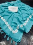 2LATEST GEORGETTE LACE BORDER WORK SAREE WITH UNSTITCHED BLOUSE CASUAL WEAR WHOLESALE PRICE ETHNIC GARMENT (9)
