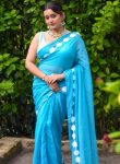 2LATEST GEORGETTE LACE BORDER WORK SAREE WITH UNSTITCHED BLOUSE CASUAL WEAR WHOLESALE PRICE ETHNIC GARMENT (9)