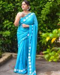 2LATEST GEORGETTE LACE BORDER WORK SAREE WITH UNSTITCHED BLOUSE CASUAL WEAR WHOLESALE PRICE ETHNIC GARMENT (9)