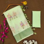 2LATEST ORGANZA MULTI THREAD EMBROIDERY WITH ZARI WEAVING WORK SAREE WITH UNSTITCHED BLOUSE FESTIVE WEAR WHOLESALE PRICE ETHNIC GARMENT (20)
