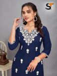 2LATEST RAYON EMBROIDERY WORK SHORT KURTI CASUAL WEAR WHOLESALE PRICE ETHNIC GARMENT (8)