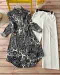 LATEST RAYON DIGITAL PRINTED TOP WITH PALAZZO BLACK