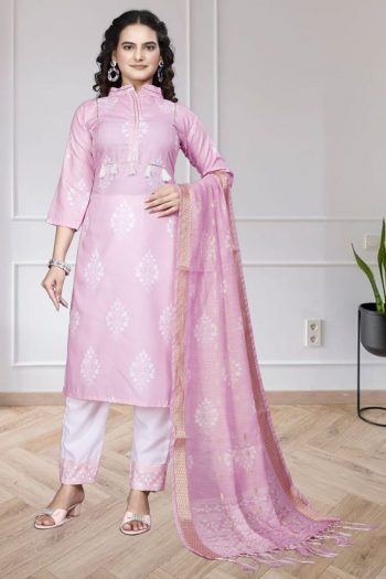 NEW ARRIVAL COTTON DIGITAL PRINTED TOP BOTTOM WITH DUPATTA  BABY PINK