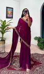 2NEW ARRIVAL FAUX GEORGETTE EMBROIDERY LACE WORK GOWN SAREE PARTY WEAR WHOLESALE PRICE ETHNIC GARMENT (27)