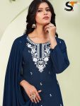2NEW ARRIVAL ROMAN SILK EMBROIDERY SEQUENCE WORK TOP BOTTOM WITH DUPATTA CASUAL WEAR WHOLESALE PRICE ETHNIC GARMENT (8)