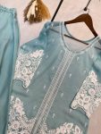 2NEW ARRIVAL SOFT ORGANZA SEQUENCE EMBROIDERY WORK STITCHED TOP BLOUSE PALAZZO WITH DUPATTA PARTY WEAR WHOLESALE PRICE ETHNIC GARMENT (20)