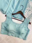2NEW ARRIVAL SOFT ORGANZA SEQUENCE EMBROIDERY WORK STITCHED TOP BLOUSE PALAZZO WITH DUPATTA PARTY WEAR WHOLESALE PRICE ETHNIC GARMENT (20)