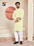 2RICH LOOK RAYON CHIKAN DUBLE THREAD WORK MEN’S KURTA PAYJAMA SET FESTIVE WEAR WHOLESALE PRICE ETHNIC GARMENT (18)