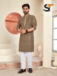 2RICH LOOK RAYON CHIKAN WORK MEN’S KURTA PAYJAMA SET FESTIVE WEAR WHOLESALE PRICE ETHNIC GARMENT (2)
