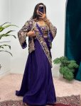 2RICH LOOOK CHINON EMBROIDERY AND MOTI LACE BORDER WORK READY TO WEAR SAREE WITH BLOUSE AND KOTI PARTY WEAR WHOLESALE PRICE ETHNIC GARMENT (26)