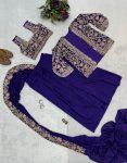 2RICH LOOOK CHINON EMBROIDERY AND MOTI LACE BORDER WORK READY TO WEAR SAREE WITH BLOUSE AND KOTI PARTY WEAR WHOLESALE PRICE ETHNIC GARMENT (26)