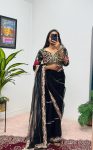 2TRENDING BUTTERFLY NET EMBROIDERY SEQUENCE PEARL MOTI WORK SAREE WITH STITCHED BLOUSE PARTY WEAR WHOLESALE PRICE ETHNIC GARMENT (10)