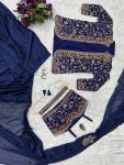 3 DESIGNER RANGOLI SILK EMBROIDERY BUTTA WORK READY TO WEAR SAREE WITH FULLY STITCHED BLOUSE KOTI AND WAITST BELT PARTY WEAR WHOLESALE PRICE ETHNIC GARMENT (18)