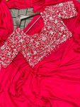 3DESIGNER CHINON EMBROIDERY CODING WORK READY TO WEAR SAREE WITH STITCHED BLOUSE AND BELT PARTY WEAR WHOLESALE PRICE ETHNIC GARMENT (9)
