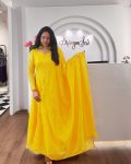 3LATEST CHINON SILK ZARI AND SEQUENCE EMBROIDERY WORK GOWN WITH DUPATTA FESTIVE WEAR WHOLESALE PRICE ETHNIC GARMENT (30)