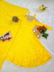 3LATEST CHINON SILK ZARI AND SEQUENCE EMBROIDERY WORK GOWN WITH DUPATTA FESTIVE WEAR WHOLESALE PRICE ETHNIC GARMENT (30)