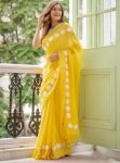 3LATEST GEORGETTE LACE BORDER WORK SAREE WITH UNSTITCHED BLOUSE CASUAL WEAR WHOLESALE PRICE ETHNIC GARMENT (7)