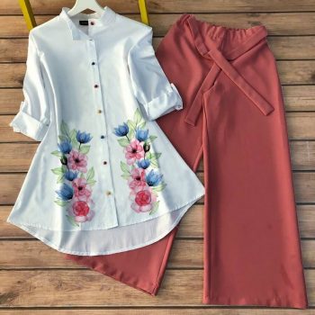 LATEST POLY RAYON DIGITAL PRINTED TOP WITH PALAZZO PEACH