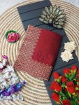 3LATEST VICHITRA SILK ZARI WORK WITH SWAROVSKI WORK SAREE WITH UNSTITCHED BLOUSE FESTIVE WEAR WHOLESALE PRICE ETHNIC GARMENT (14)