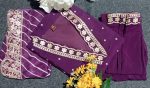 3NEW ARRIVAL ROMAN SILK SEQUENCE CODING EMBROIDEY WORK TOP BOTTOM WITH DUPATTA FESTIVE WEAR WHOLESALE PRICE ETHINIC GARMENT (31)