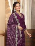 3NEW ARRIVAL ROMAN SILK SEQUENCE CODING EMBROIDEY WORK TOP BOTTOM WITH DUPATTA FESTIVE WEAR WHOLESALE PRICE ETHINIC GARMENT (31)