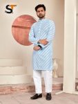 3RICH LOOK RAYON CHIKAN DUBLE THREAD WORK MEN’S KURTA PAYJAMA SET FESTIVE WEAR WHOLESALE PRICE ETHNIC GARMENT (15)