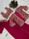 3RICH LOOOK CHINON EMBROIDERY AND MOTI LACE BORDER WORK READY TO WEAR SAREE WITH BLOUSE AND KOTI PARTY WEAR WHOLESALE PRICE ETHNIC GARMENT (15)