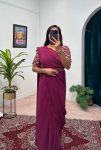 3TRENDING FAUX GEORGETTE EMBROIDERY WORK READY TO WEAR GOWN SAREE WITH WAIST BELT PARTY WEAR WHOLESALE PRICE ETHNIC GARMENT (21)