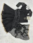 4DESIGNER FAUX GEORGETTE EMBROIDERY AND REAL PEARL MOTI WORK LEHENGA SAREE WITH EMBROIDED DUPATTA AND FULL STITCHED BLOUSE WEDDING WEAR WHOLESALE PRICE ETHNIC GARMENT (26)