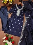 4DESIGNER ORGANZA EMBROIDERY WORK TOP BOTTOM WITH DUPATTA FESTIVE WEAR WHOLESALE PRICE ETHNIC GARMENT (7)