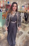 DESIGNER RANGOLI SILK EMBROIDERY BUTTA WORK READY TO WEAR SAREE WITH FULLY STITCHED BLOUSE KOTI AND WAITST BELT BLACK