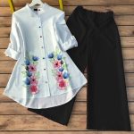 LATEST POLY RAYON DIGITAL PRINTED TOP WITH PALAZZO BLACK